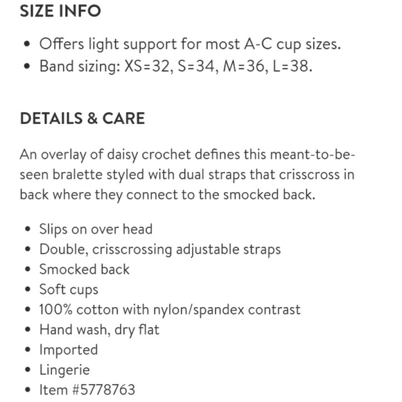 Free People Miss Dazie Crochet Lace Bralet… - Picture 16 of 16